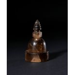 A ROCK CRYSTAL STUPA