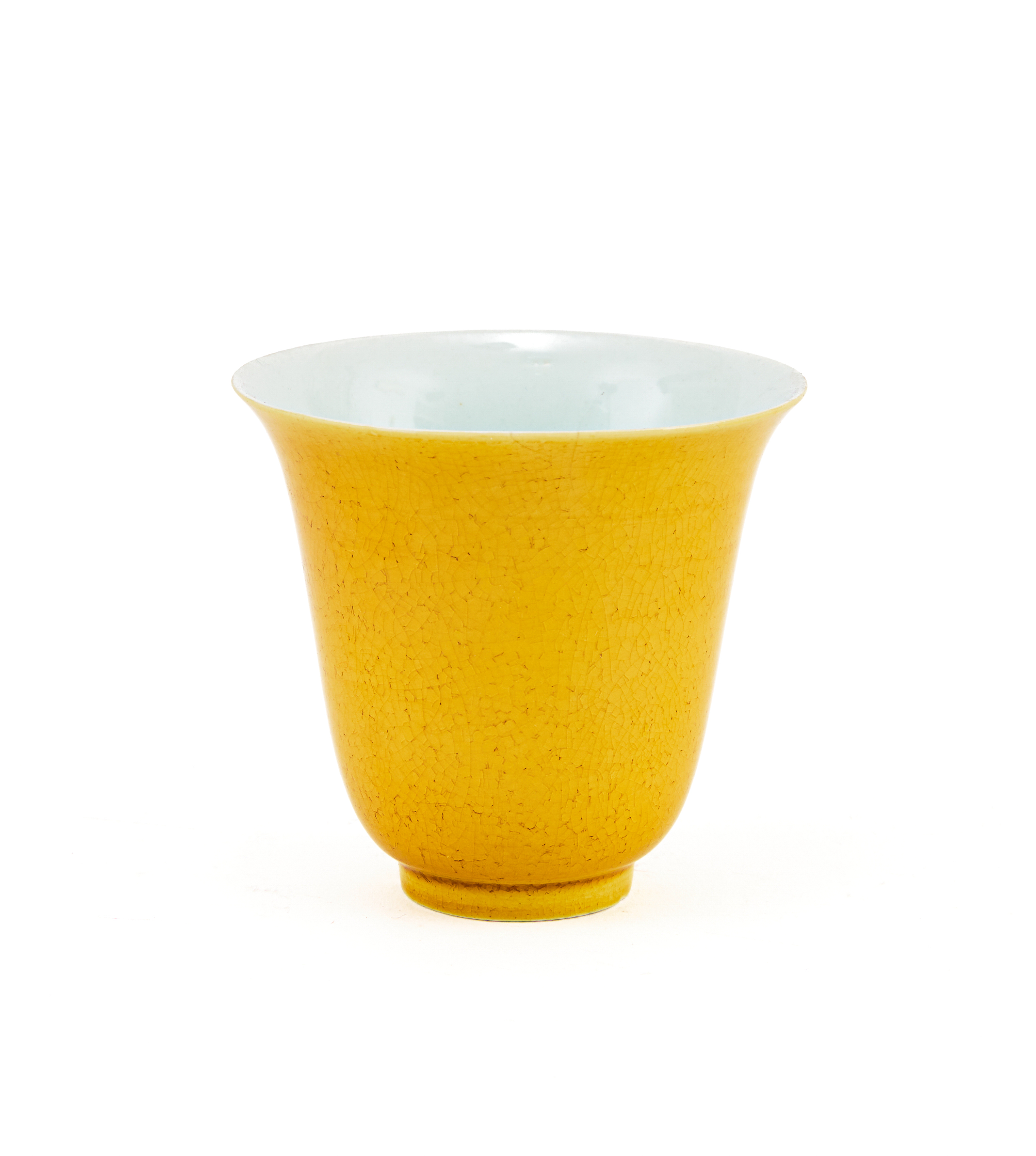 A CHINESE YELLOW MONOCHROME WINE CUP, QING DYNASTY (1644-1911)