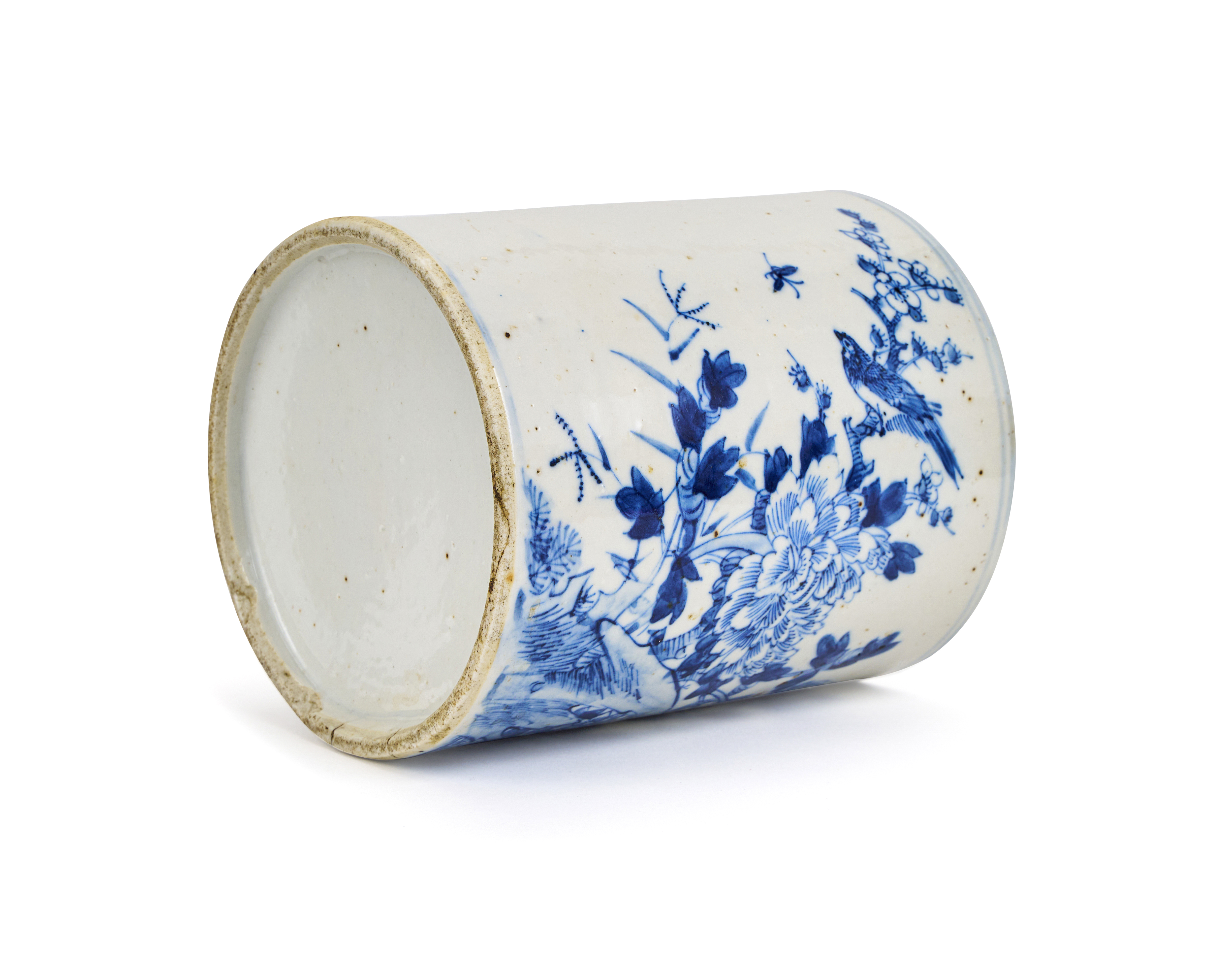 A CHINESE FLORAL BLUE & WHITE BITON, QING DYNASTY (1644-1911) - Image 4 of 4