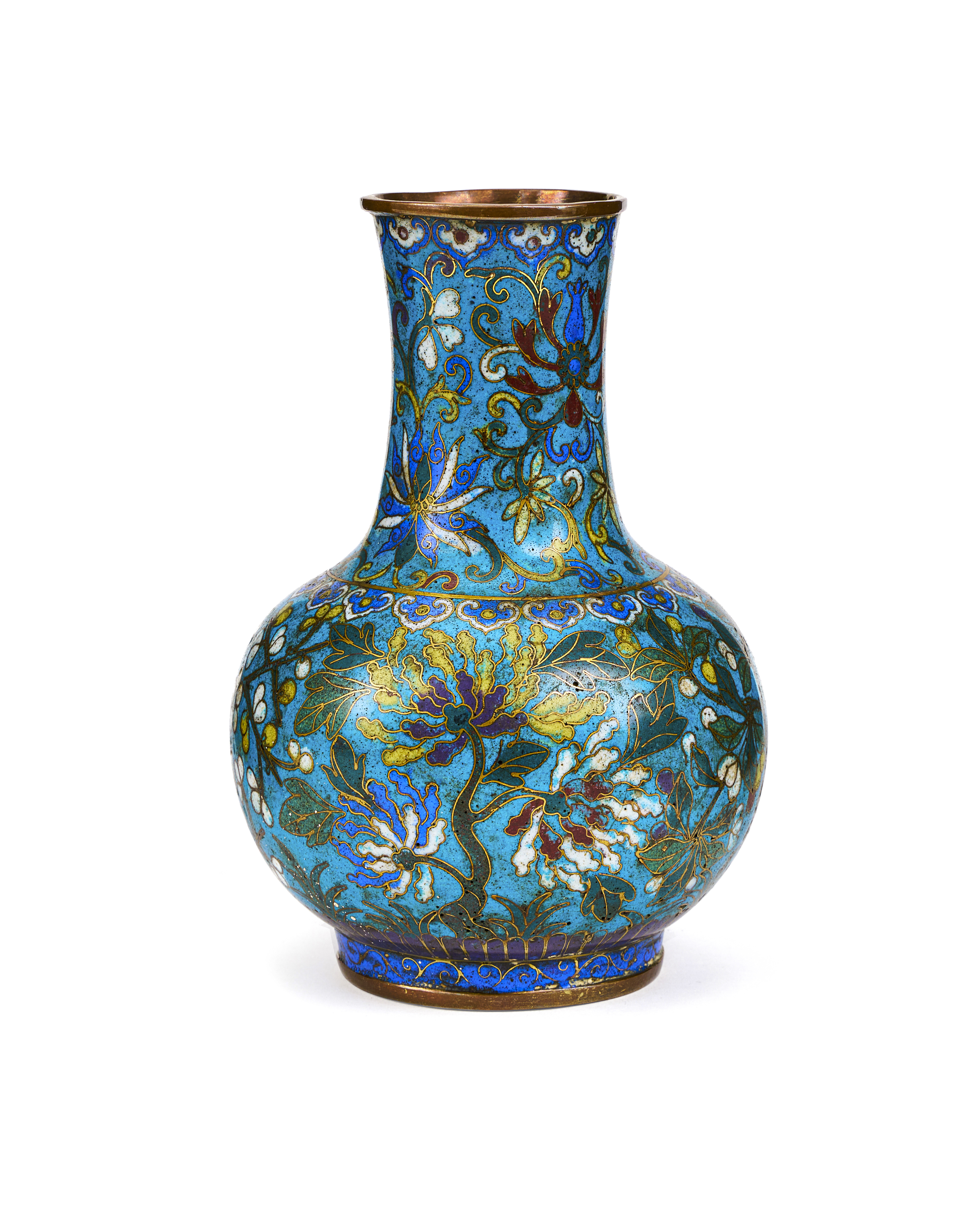 A CHINESE CLOISONNE BOTTLE VASE, QIANLONG PERIOD (1736-1795) - Image 2 of 3