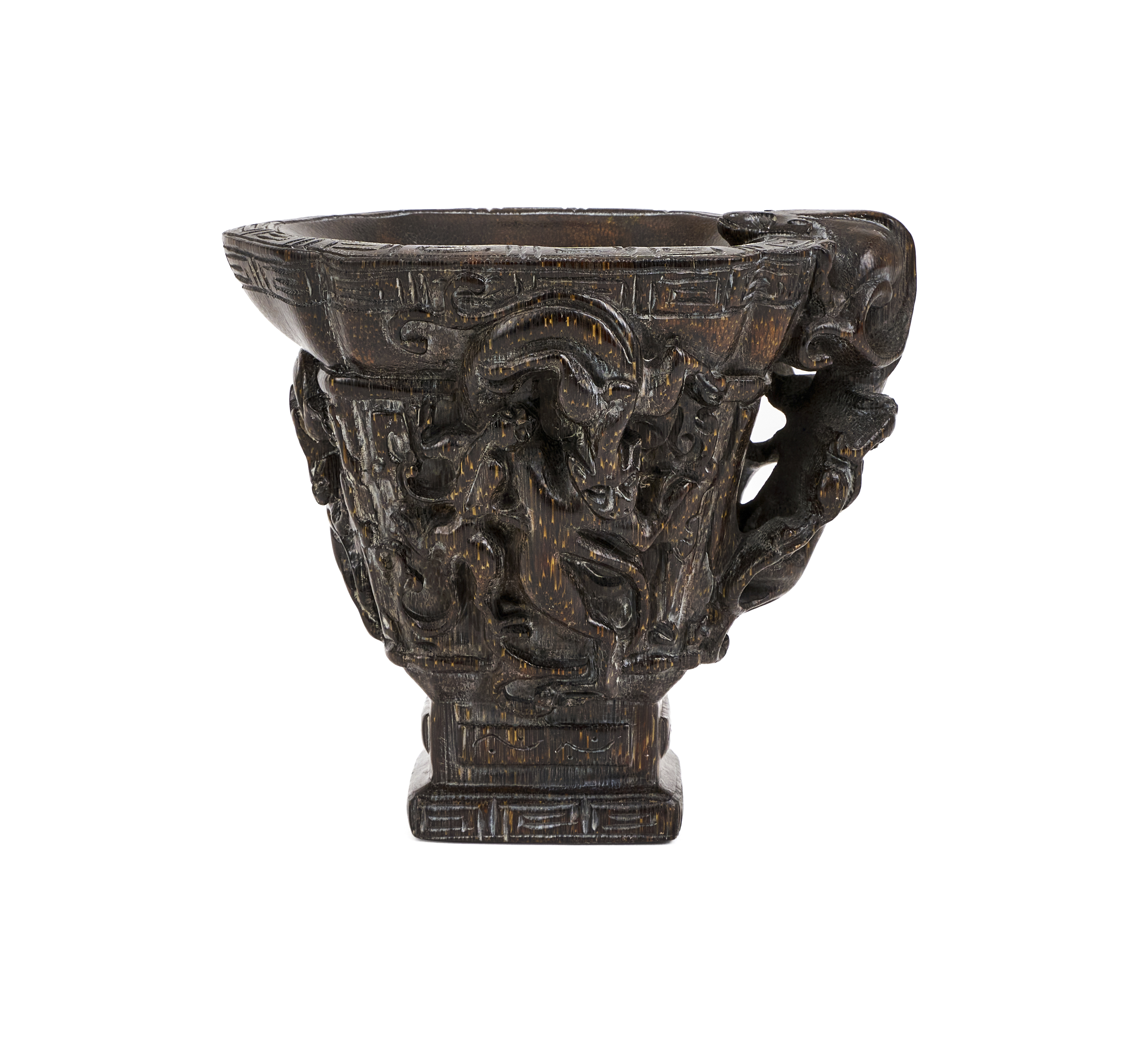 A CHINESE HORN LIBATION CUP