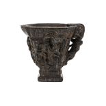 A CHINESE HORN LIBATION CUP