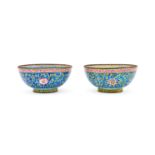 A PAIR OF CHINESE CANTON ENAMEL BOWLS, QIANLONG PERIOD (1736-1795)