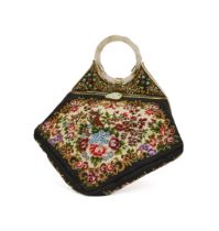 A CHINESE JADE & PETIT POINT EVENING BAG