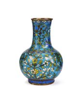 A CHINESE CLOISONNE BOTTLE VASE, QIANLONG PERIOD (1736-1795)