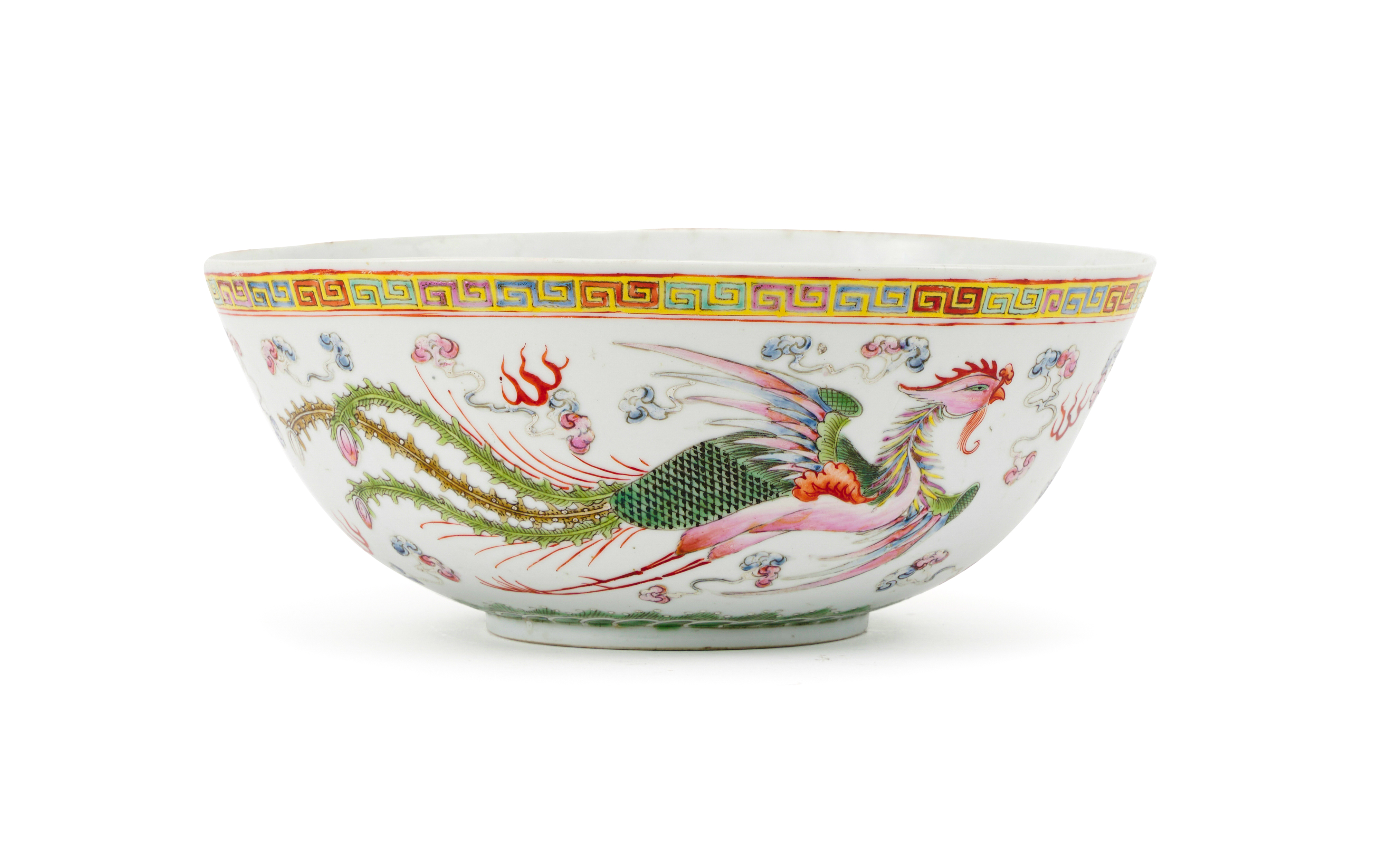 A LARGE CHINESE FAMILLE ROSE DRAGON & PHOENIX BOWL, QING DYNASTY (1644-1911) - Image 2 of 5
