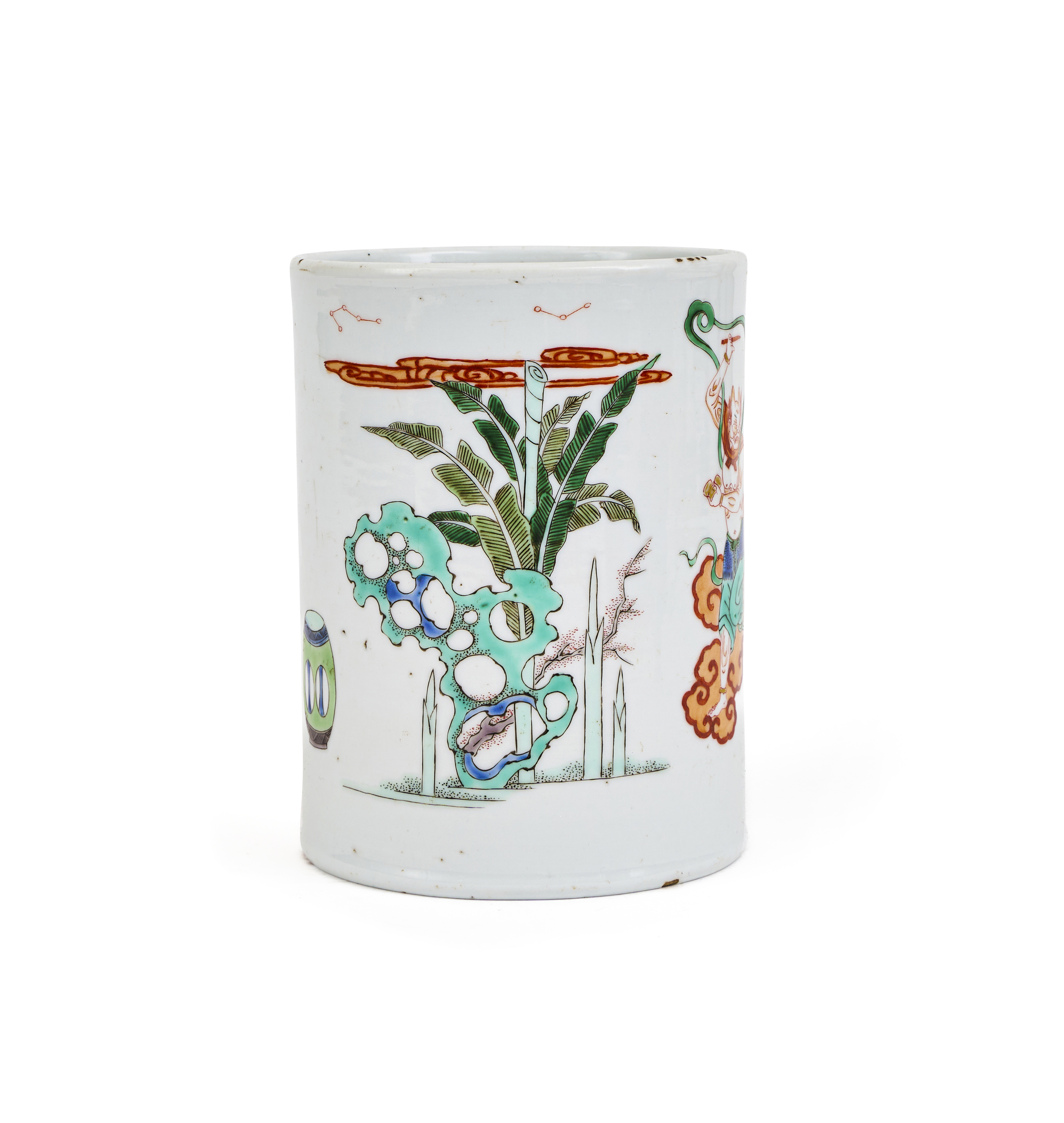A CHINESE FAMILLE VERTE BITONG, BRUSHPOT, QING DYNASTY (1644-1911) - Image 3 of 5