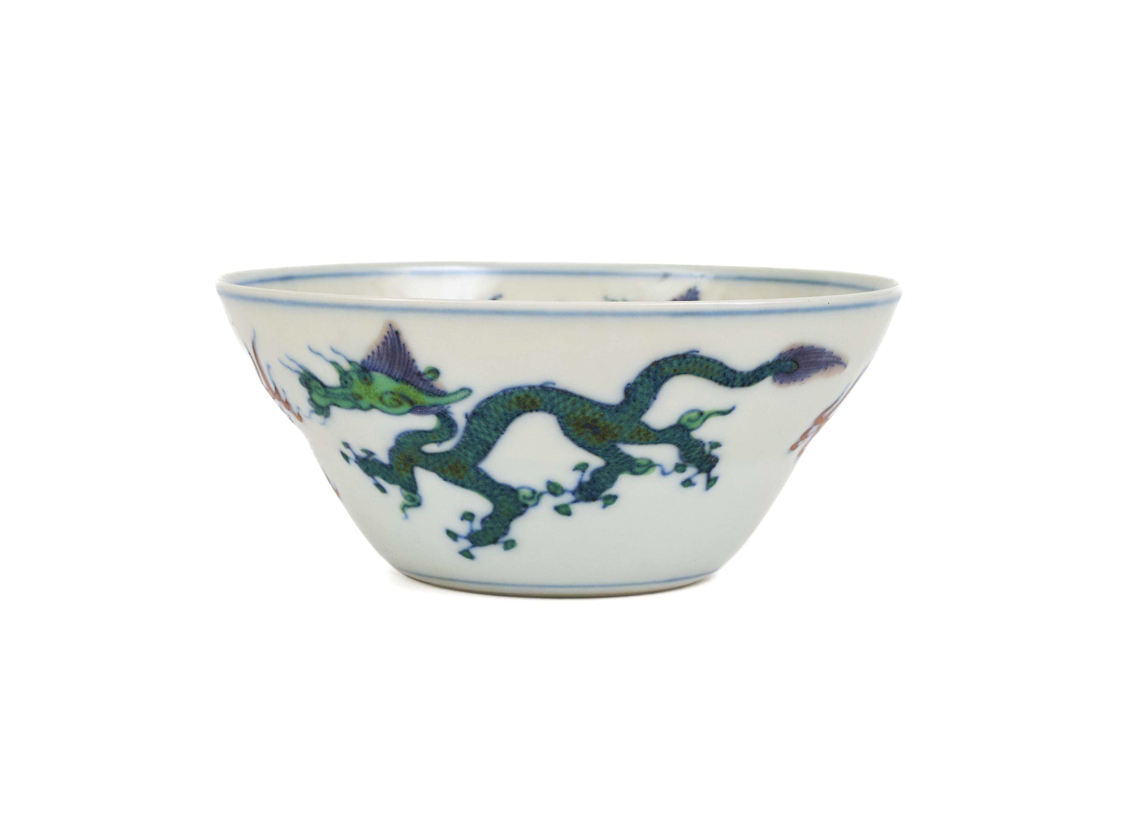 A CHINESE DOUCAI DRAGON BOWL - Image 2 of 5