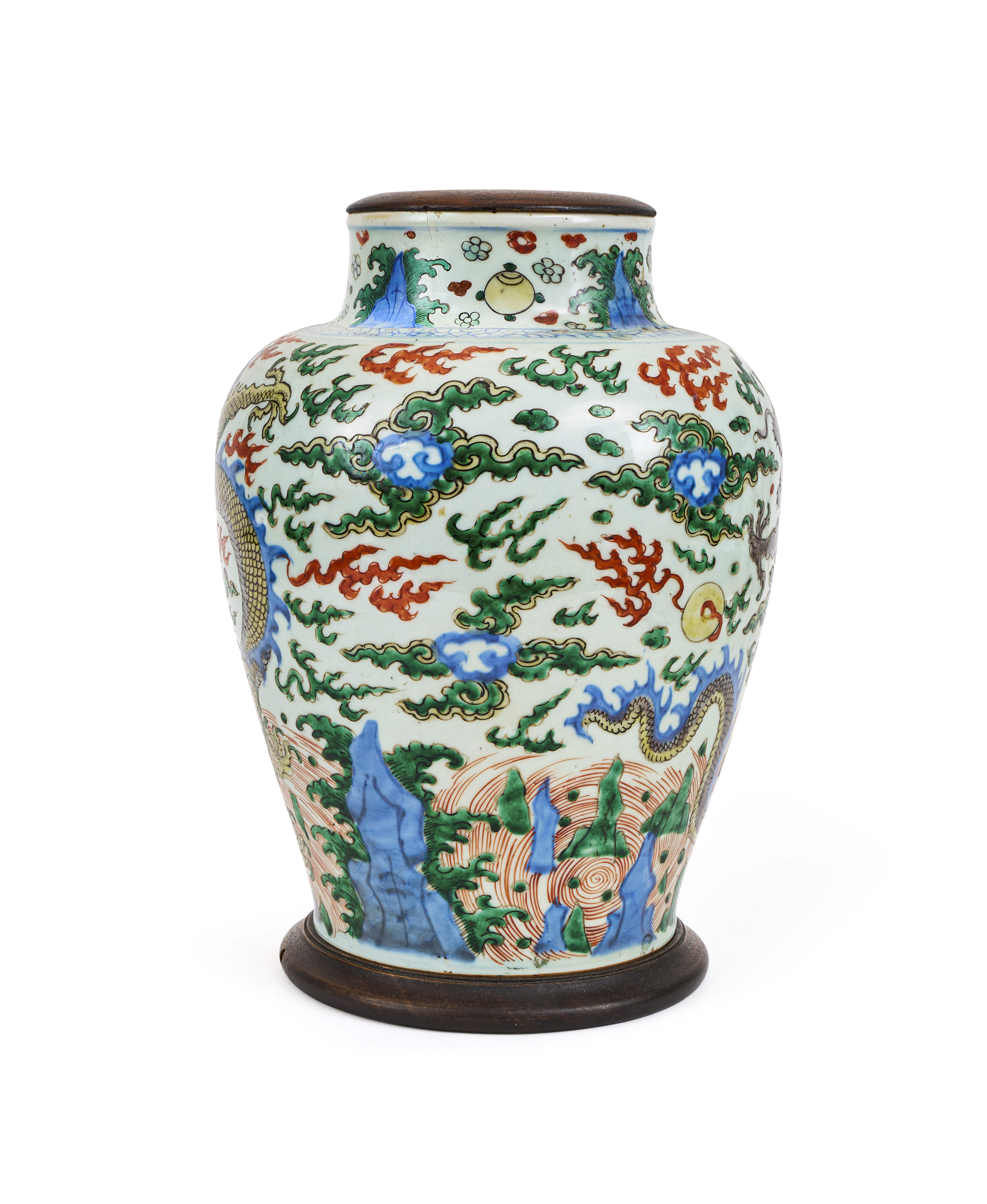 A LARGE CHINESE WUCAI DRAGON JAR, SHUNZHI (1644-1661) - Image 2 of 5