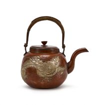 A JAPANESE MIX METAL TEAPOT, MEIJI PERIOD (1868-1912)