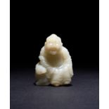 A JADE CARVING GROUP OF A BOY & RAM, QING DYNASTY (1644-1911)