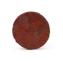 A LARGE CARVED CINNABAR LACQUER FLORAL BOX, QING DYNASTY (1644-1911)