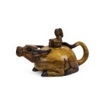 A CHINESE SOAPSTONE TEAPOT