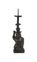 A CHINESE BRONZE CANDLESTICK, QING DYNASTY (1644-1911)