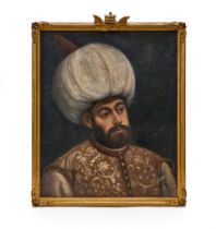 AN OTTOMAN PORTRAIT OF SULTAN MURAD II, 18TH CENTURY, OIL ON CANVAS