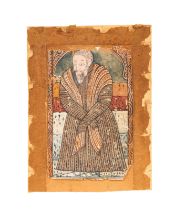 A PERSIAN MINIATURE DEPICTING A PORTRAIT OF A SUFI, 18TH CENTURY