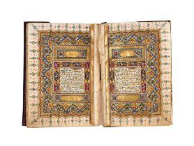 A COMPLETE ILLUMINATED OTTOMAN QURAN COPIED BY HAFIZ UTHMAN DATED 1083AH/1672AD, OTTOMAN TURKEY, 17T