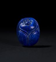 AN EGYPTIAN LAPIS LAZULI SCARAB