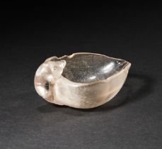 AN EGYPTIAN ROCK CRYSTAL DUCK-SHAPED COSMETIC DISH NEW KINGDOM, 18TH DYNASTY, CIRCA 1550-1292 B.C.