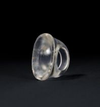 AN EGYPTIAN ROCK CRYSTAL FINGER RING, NEW KINGDOM, DYNASTY XVIII, 1550-1307 B.C.