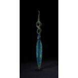 A LARGE TWISTED LURISTAN BRONZE SPEAR HEAD ATTACHMENT, CIRCA CIRCA 1200-900 B.C.