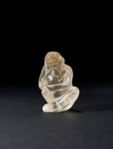 A BACTRIAN ROCK CRYSTAL FIGURE OF A SEATED MONKEY, CIRCA 2ND MILLENNIUM B.C.