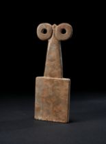 A MARBLE "EYE" IDOL TELL BRAK REGION, CIRCA 3500-3300 B.C.