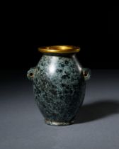 A RARE EGYPTIAN GOLD TOP DIORITE JAR PREDYNASTIC TO EARLY DYNASTIC PERIOD, CIRCA 3500-2600