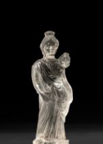 A RARE ROMAN ROCK CRYSTAL FIGURE OF FORTUNA, CIRCA 1ST CENTURY A.D.