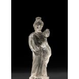 A RARE ROMAN ROCK CRYSTAL FIGURE OF FORTUNA, CIRCA 1ST CENTURY A.D.