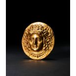 A HELLENISTIC GOLD APPLIQUE OF HERA, HELLENISTIC PERIOD, CIRCA 3RD CENTURY B.C.