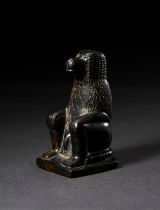 AN EGYPTIAN STEATITE BABOON, LATE PERIOD, 664-332 B.C.