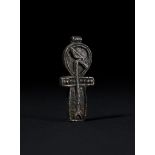 AN EGYPTIAN BRONZE AMULET OF ANKH AND SCEPTRE, PTOLEMAIC-ROMAN PERIOD, CIRCA 1ST CENTURY B.C.-1ST C