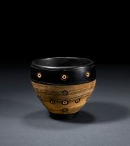 A RARE ELAMITE ALABASTER INLAID CUP, CIRCA 3000 B.C.
