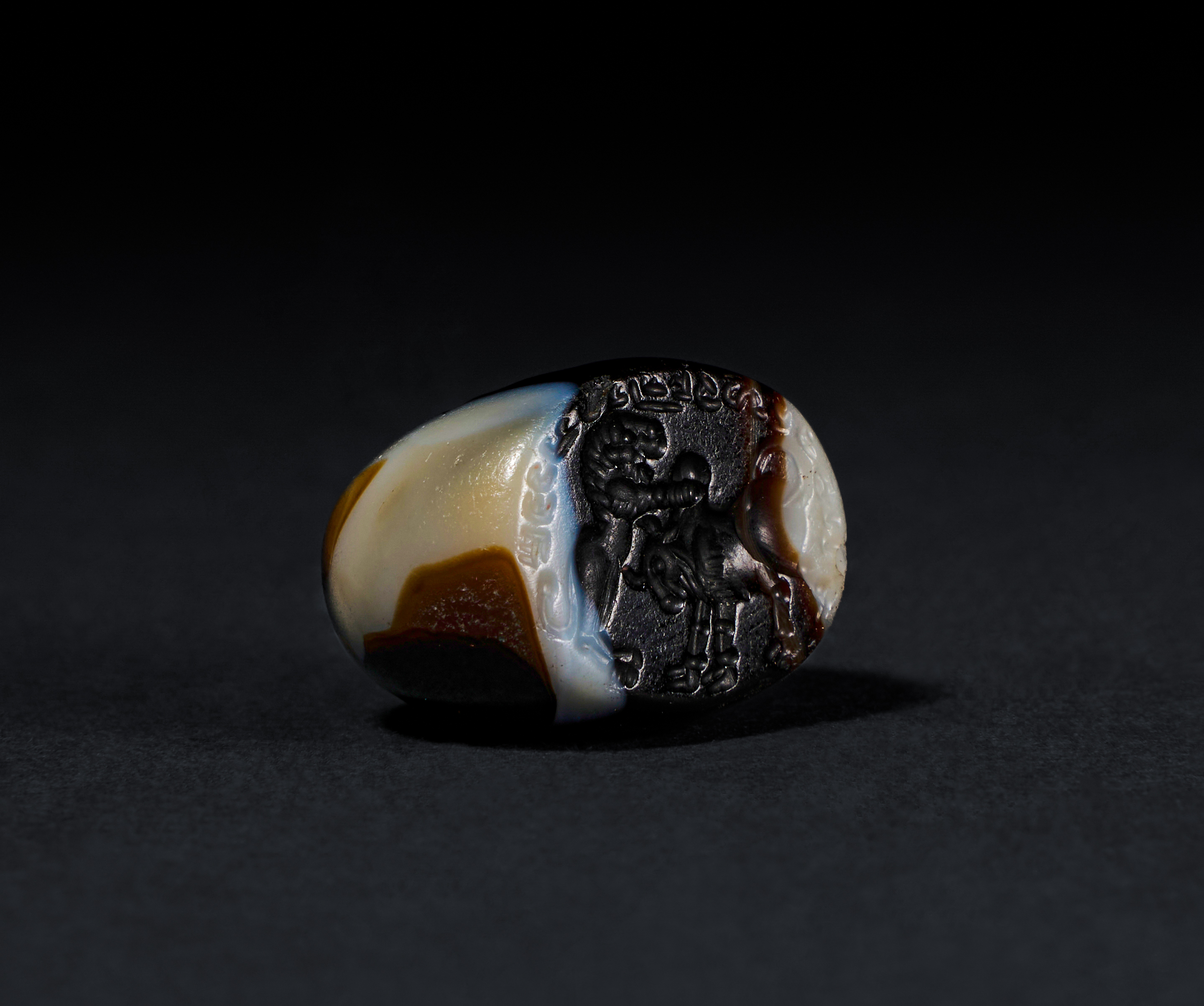 A SASSANIAN AGATE STAMP SEAL DEPICTING A RAM, CIRCA 4TH-5TH CENTURY A.D. - Image 2 of 2