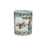 A FAMILLE-ROSE QUATREFOIL BRUSH POT, DAOGUANG MARK & OF THE PERIOD (1821-1850)