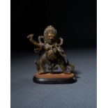 STATUETTE OF HAYAGRIVA IN GILT BRONZE TIBETO-CHINESE, EARLY 18TH CENTURY