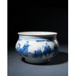 A CHINESE BLUE & WHITE IMMORTALS CENSER, KANGXI PERIOD (1662-1722)