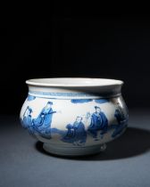 A CHINESE BLUE & WHITE IMMORTALS CENSER, KANGXI PERIOD (1662-1722)