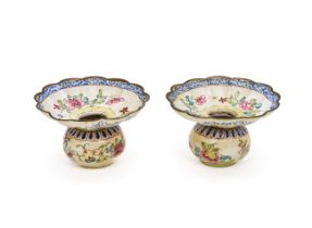 A PAIR OF CHINESE CANTON ENAMEL SPITOONS, QIANLONG PERIOD (1736-1795)