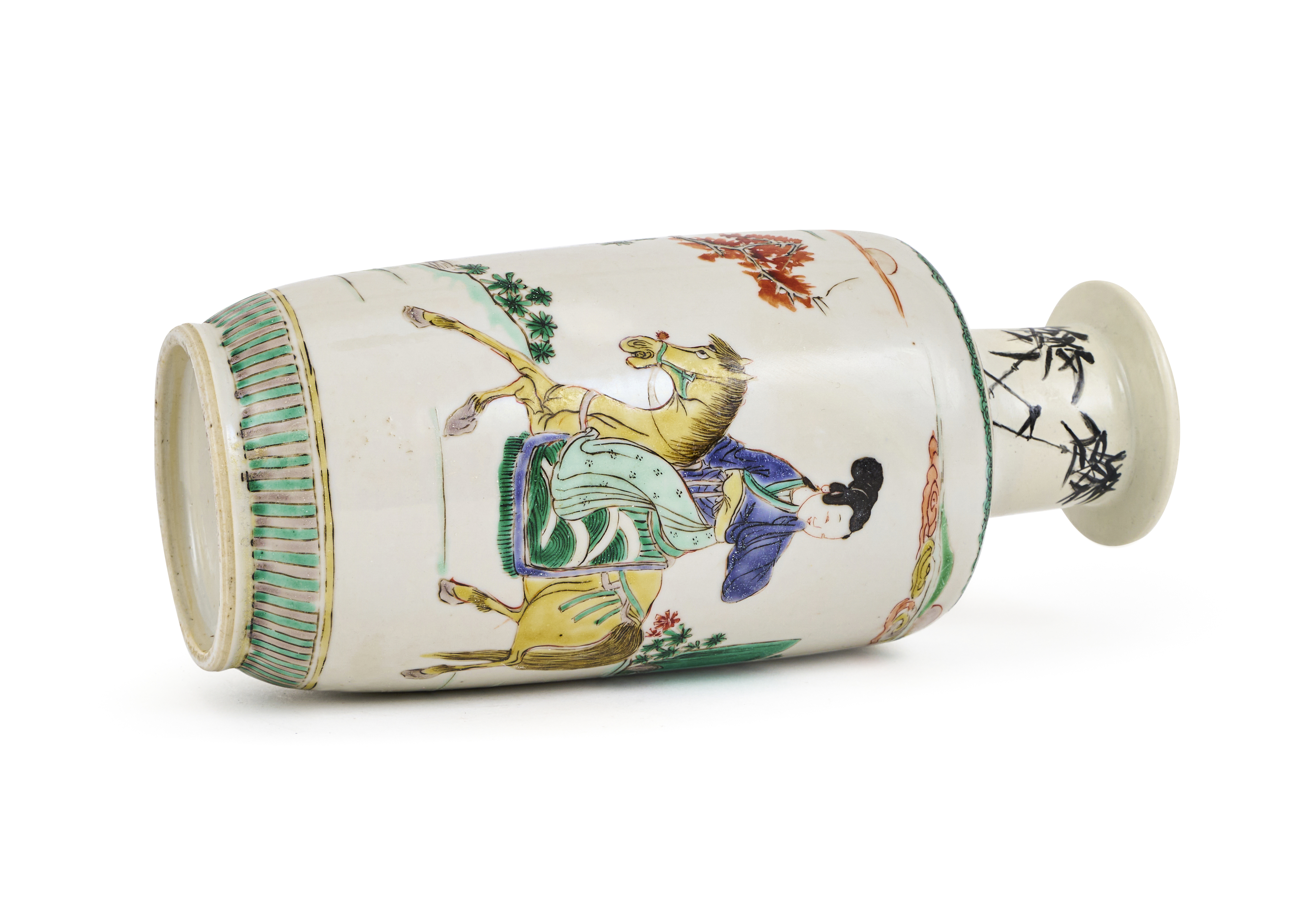 A CHINESE FAMILLE VERTE ROULEAU VASE, 18TH CENTURY - Image 4 of 5