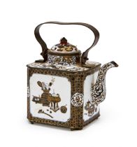 A CHINESE CANTON ENAMEL TEAPOT, QIIANLONG PERIOD (1736-1795)