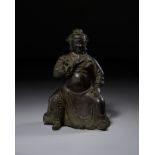 A BRONZE STATUETTE OF GUANDI, THE WARRIOR GOD, EARLY QING DYNASTY