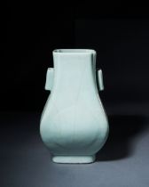 A GUAN-TYPE HU-FORM VASE GUANGXU SIX-CHARACTER MARK IN UNDERGLAZE BLUE AND OF THE PERIOD (1875-1908)