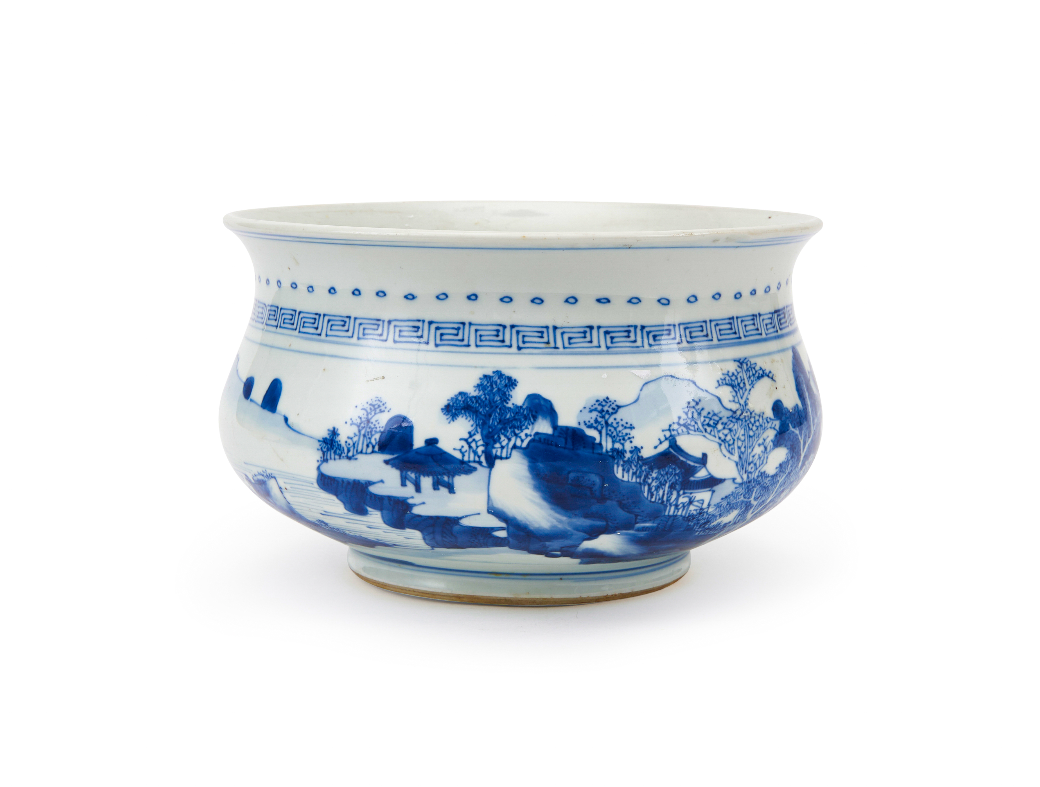 A CHINESE BLUE & WHITE CENSER, KANGXI PERIOD (1662-1772) - Image 3 of 6