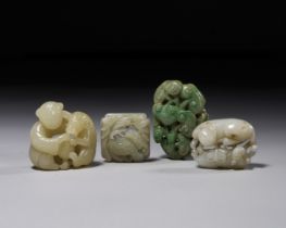 ASSORTMENT OF CHINESE JADE FIGURES, QING DYNASTY (1644-1911)