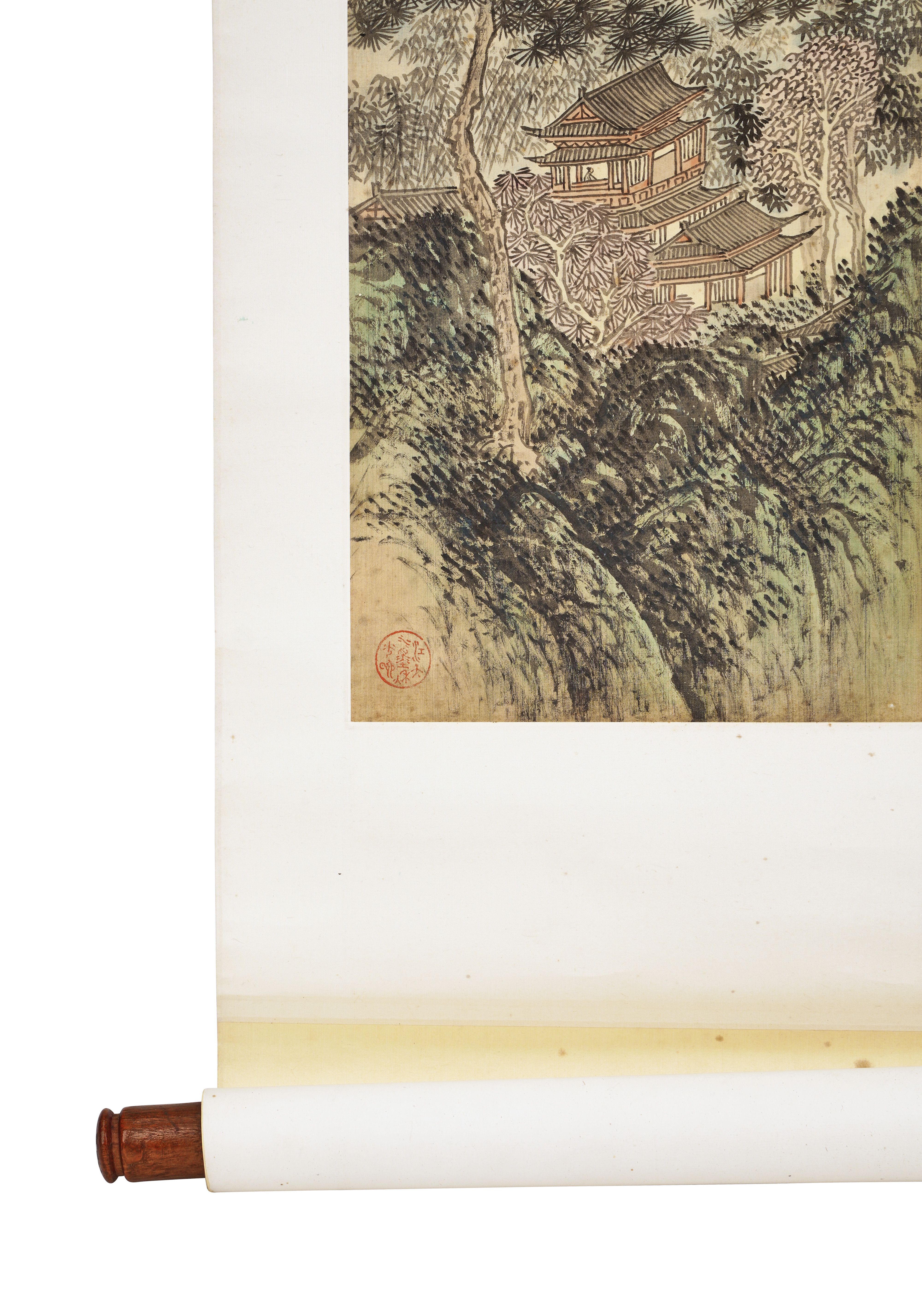 PU RU (1896-1963) A CHINESE LANDSCAPE SCROLL COMMISSIONED FOR THE LAST EMPEROR - Image 5 of 6