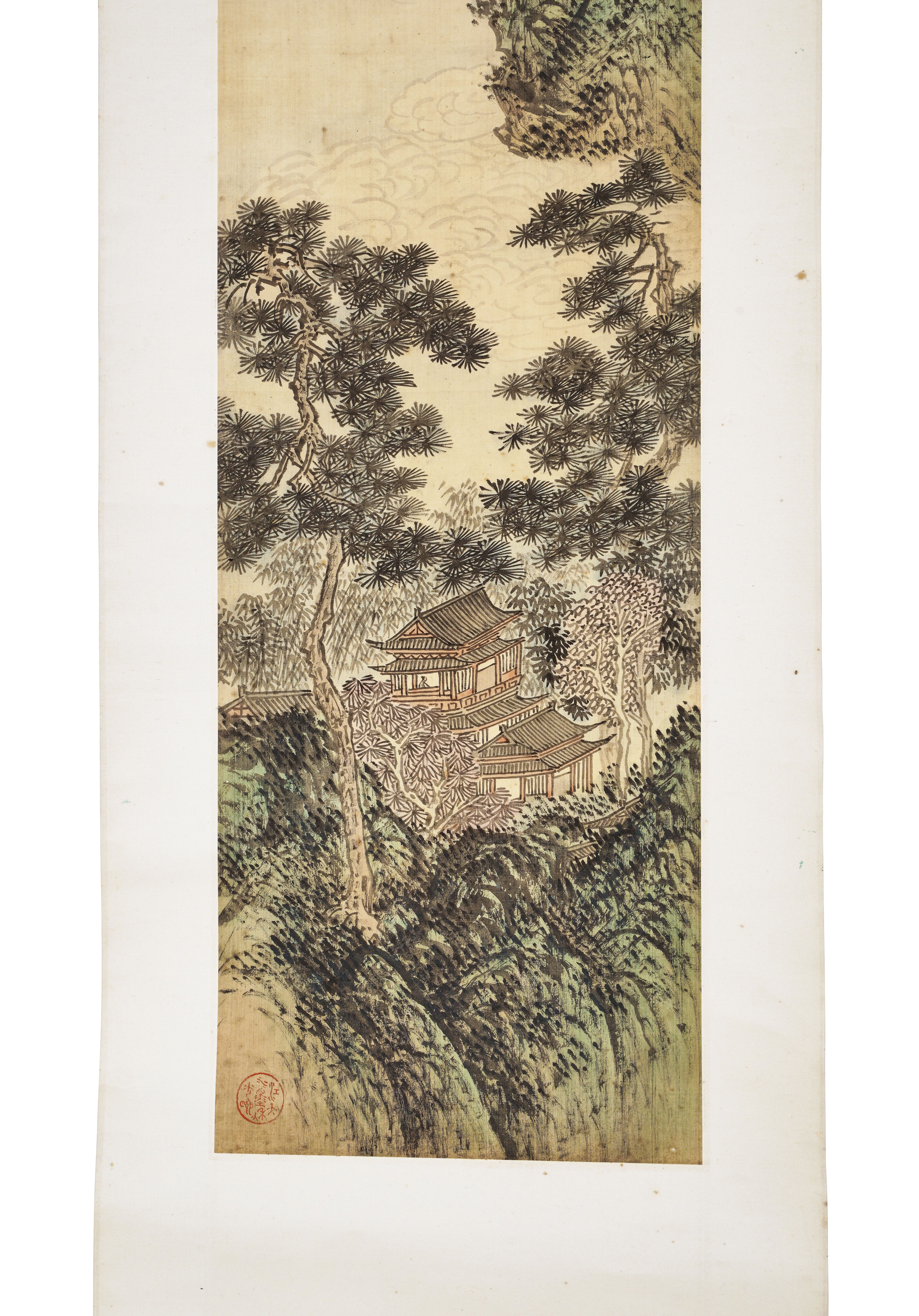 PU RU (1896-1963) A CHINESE LANDSCAPE SCROLL COMMISSIONED FOR THE LAST EMPEROR - Image 4 of 6