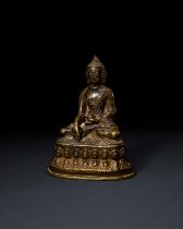 A GILT BRONZE "MEDICINE" BUDDHA, 17TH/18TH CENTURY, QING DYNASTY (1644-1911)