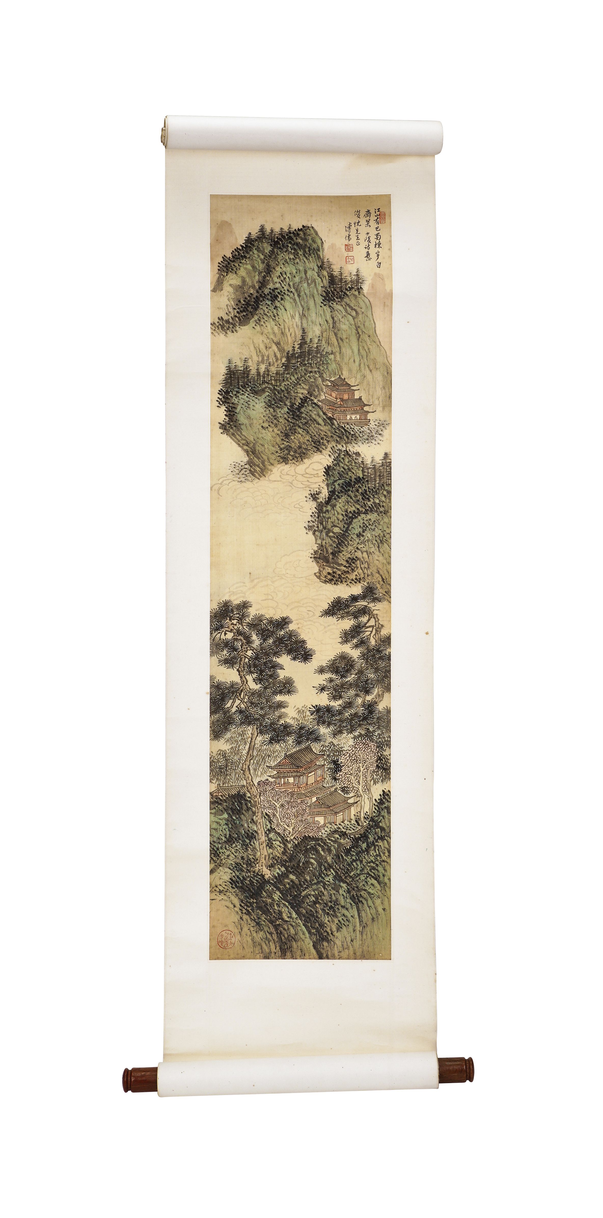 PU RU (1896-1963) A CHINESE LANDSCAPE SCROLL COMMISSIONED FOR THE LAST EMPEROR